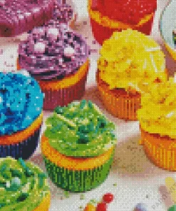 Rainbow Cupcakes With Sprinkles Diamond Painting