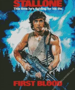 Rambo Sylvester Stallone Poster Diamond Painting