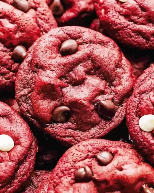 Red Velvet Chocolate Chip Cookies Diamond Painting