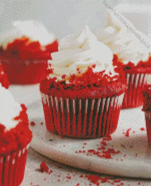 Red Velvet Cupcakes Diamond Painting