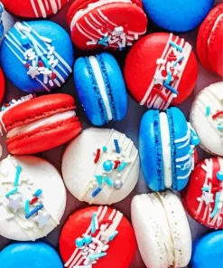 Red White And Blue Macarons Diamond Painting