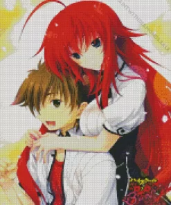 Rias And Issei Hyoudou Diamond With Numbers