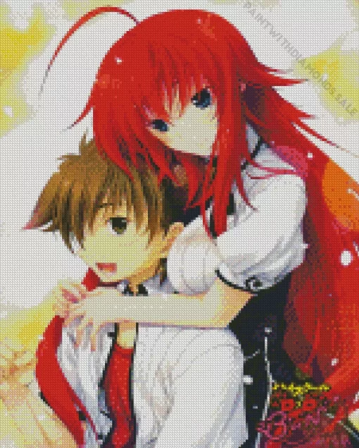 Rias And Issei Hyoudou Diamond With Numbers