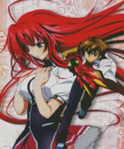 Rias Gremory And Issei Hyoudou Diamond With Numbers