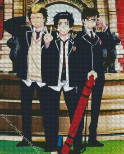 Rin Okumura With Yukio And Suguro Diamond Dotz