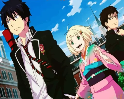 Rin With Yukio Okumura And Shiemi Diamond Dotz