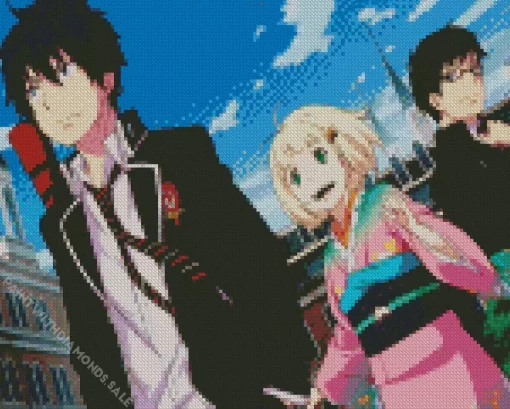 Rin With Yukio Okumura And Shiemi Diamond Paints