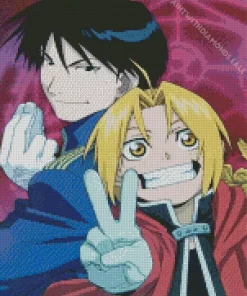 Roy Mustang And Edward Elric Diamond With Numbers