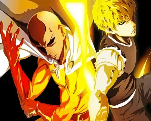 Saitama And Genos One Punch Man Diamond Paints