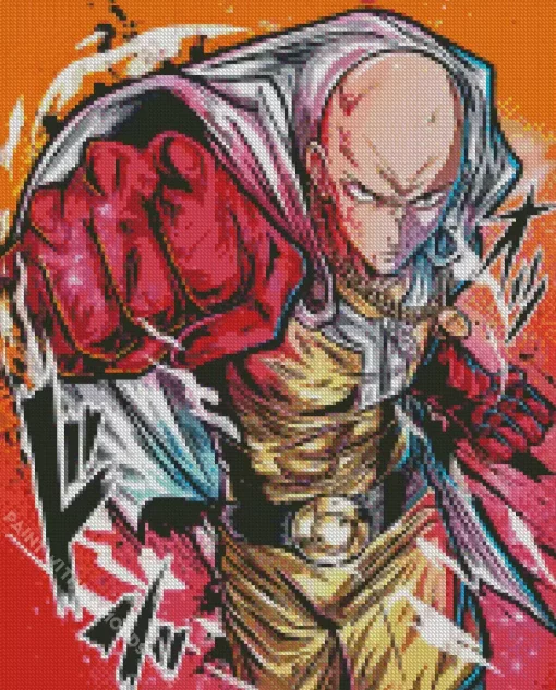 Saitama One Punch Man Diamond With Numbers