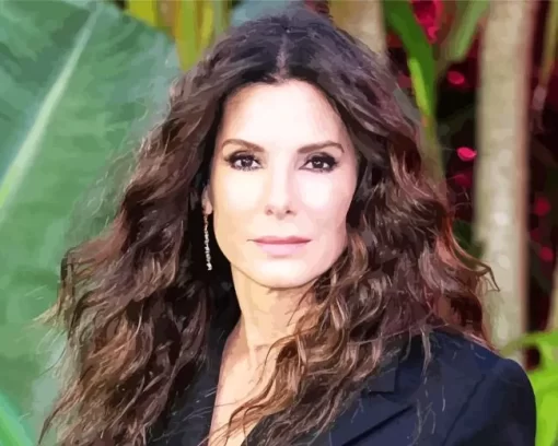 Sandra Bullock With Curly Hair Diamond Painting