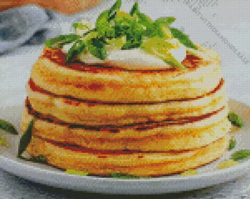 Savory Cheese Pancakes Diamond Painting