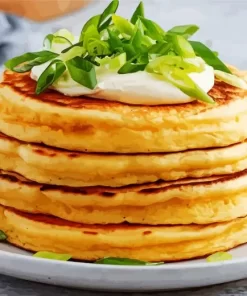 Savory Cheese Pancakes Diamond Painting