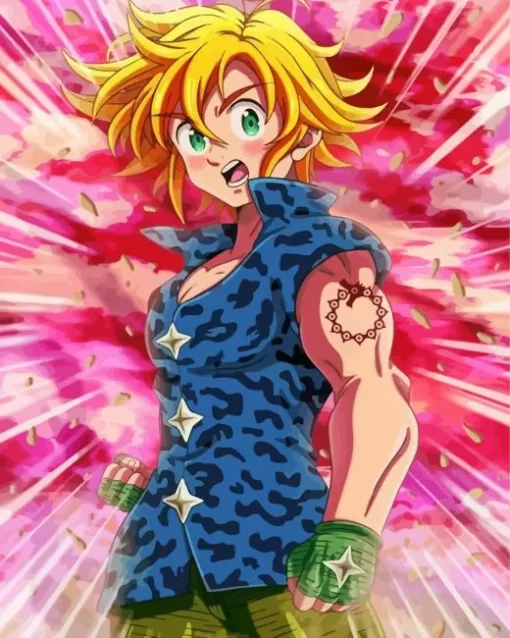 Seven Deadly Sins Meliodas Character Diamond With Numbers