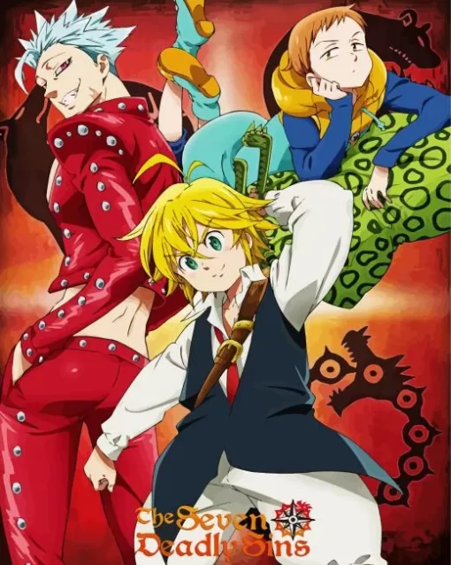 Seven Deadly Sins Poster Diamond With Numbers