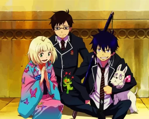 Shiemi With Yukio Okumura And Rin Diamond Dotz