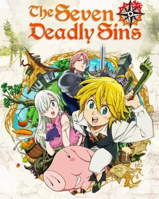 The Seven Deadly Sins Poster Diamond With Numbers