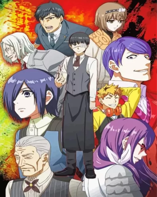 Tokyo Ghoul Manga Serie Characters Diamond Paintings