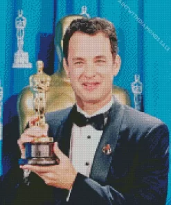 Tom Hanks With Award Diamond Painting