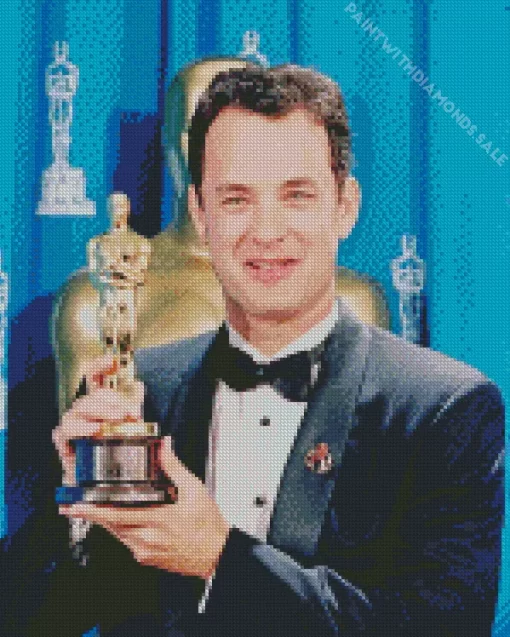 Tom Hanks With Award Diamond Painting