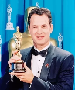 Tom Hanks With Award Diamond Painting