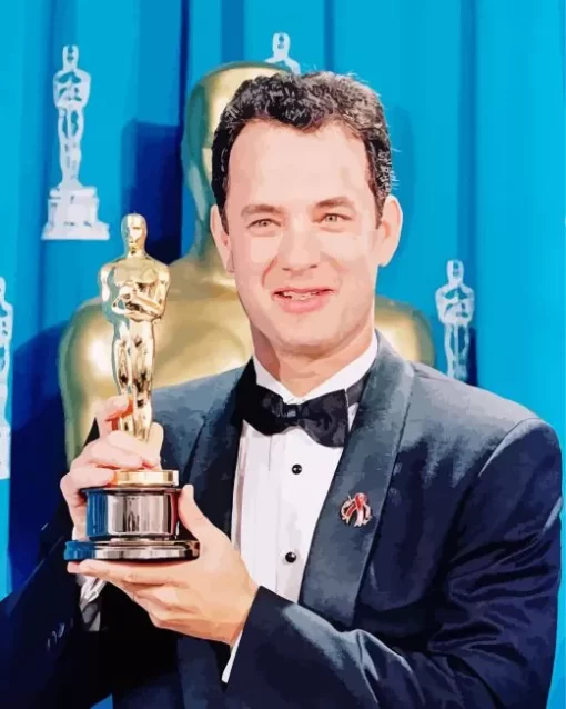 Tom Hanks With Award Diamond Painting