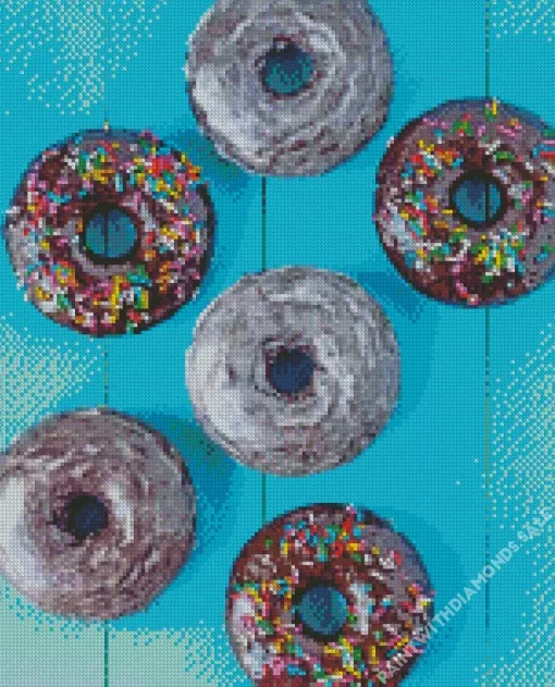 Vegan Chocolate Donuts Diamond Painting