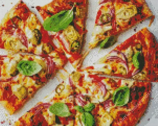 Vegetarian Pizza Diamond Painting