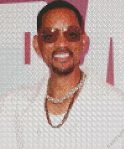 Will Smith Wearing White Diamond Painting