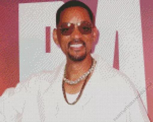 Will Smith Wearing White Diamond Painting