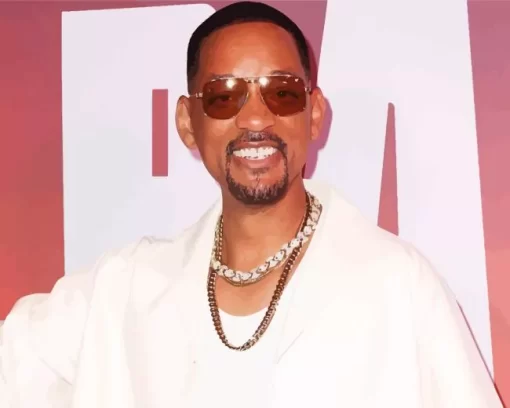 Will Smith Wearing White Diamond Painting