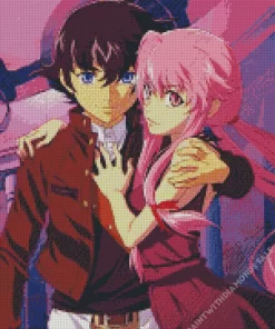 Yuno Gasai And Yukiteru Amano Diamond Paints