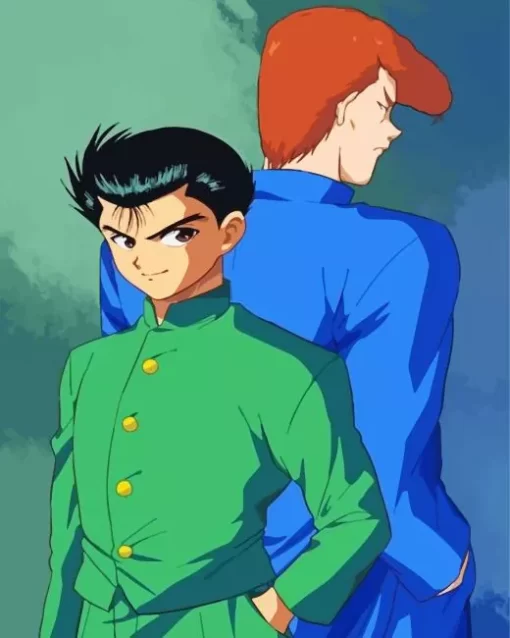 Yusuke Urameshi And Kazuma Kuwabara Diamond With Numbers