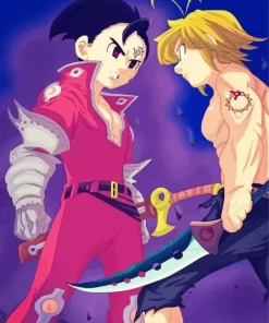 Zeldris And Meliodas Diamond With Numbers