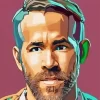 Abstract Ryan Reynolds Diamond Painting