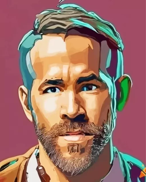 Abstract Ryan Reynolds Diamond Painting