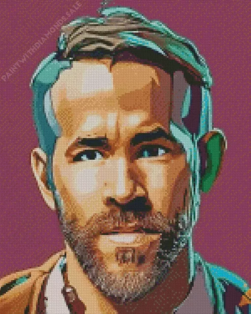 Abstract Ryan Reynolds Diamond Painting