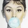 Audrey Hepburn Blowing Bubblegum Diamond Painting