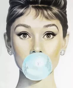 Audrey Hepburn Blowing Bubblegum Diamond Painting