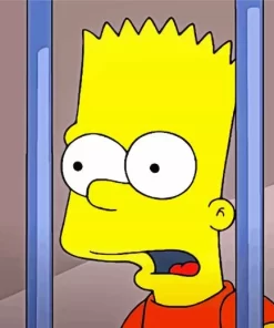 Bart Looking Shocked In A Jail Cell Diamond Painting