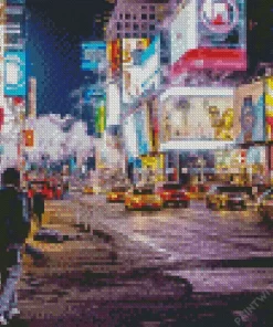 Billboard New York Square Night Diamond Painting