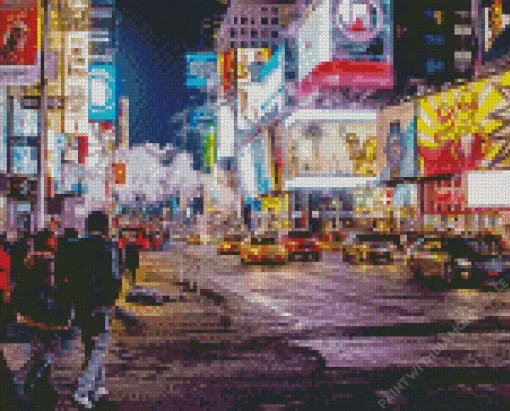 Billboard New York Square Night Diamond Painting