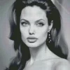 Black And White Angelina Jolie Diamond Painting