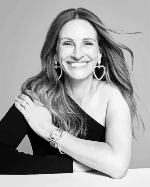 Black And White Julia Roberts Diamond Painting