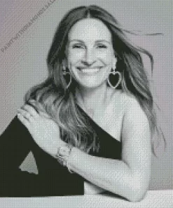 Black And White Julia Roberts Diamond Painting