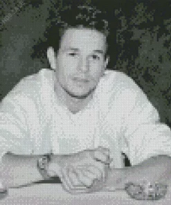 Black And White Mark Wahlberg Diamond Painting