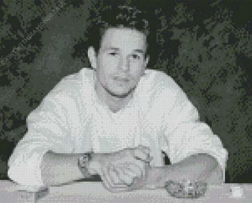 Black And White Mark Wahlberg Diamond Painting