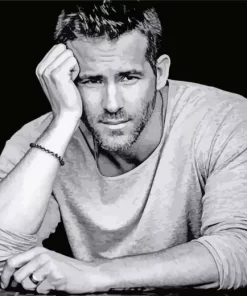 Black And White Ryan Reynolds Diamond Painting