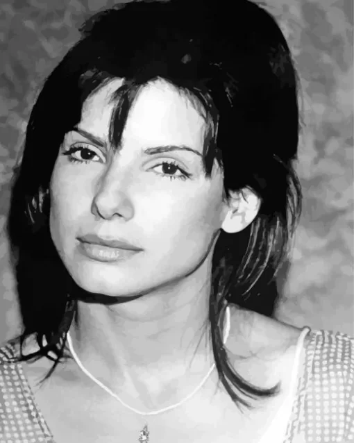 Black And White Sandra Bullock Diamond Painting