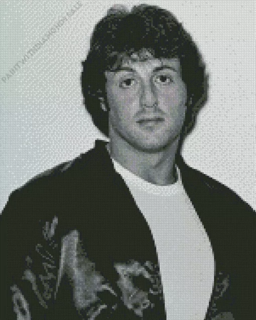 Black And White Sylvester Stallone Diamond Painting